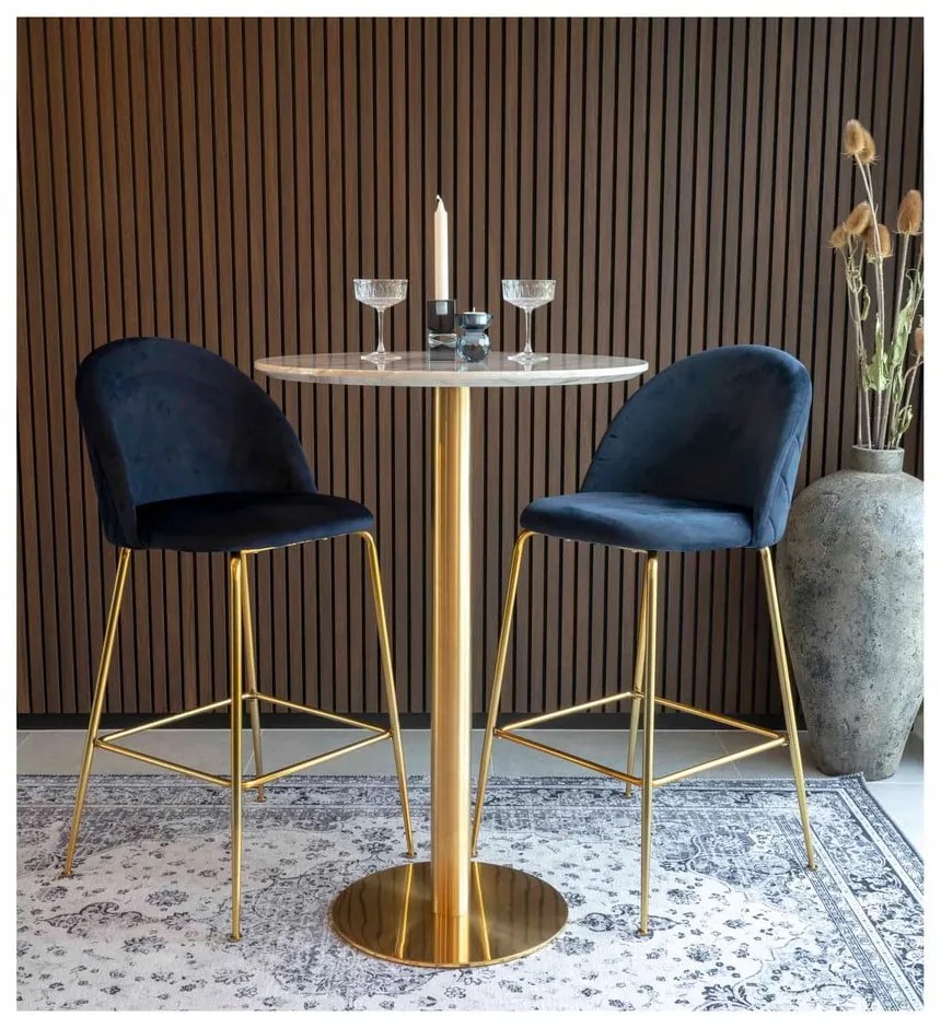 Кръгла бар маса с мраморен плот ø 70 cm Bolzano - House Nordic