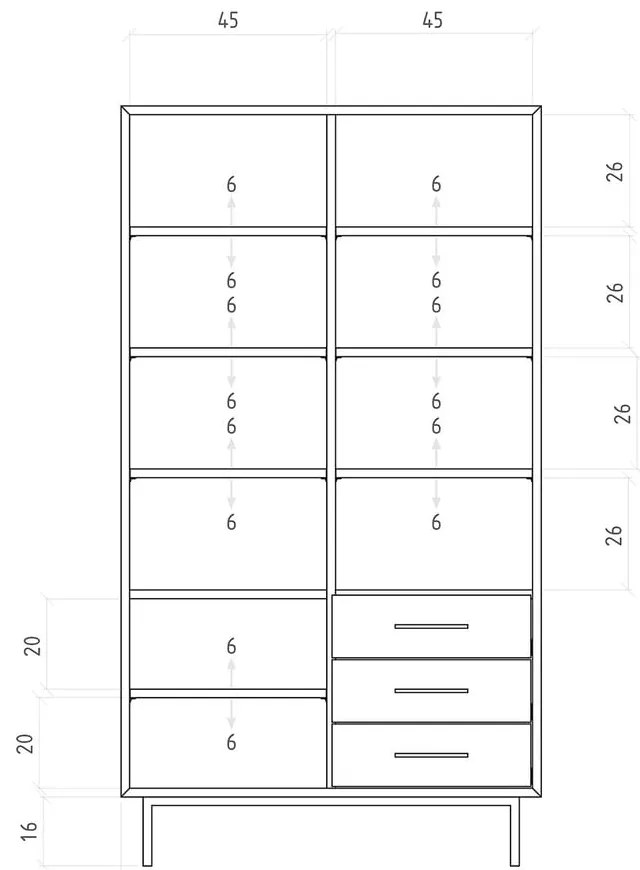 Етажерка за книги от дъбова дървесина в естествен цвят 97x176 cm Abies - The Beds