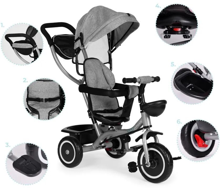 Детска триколка 2 в 1 Бежово