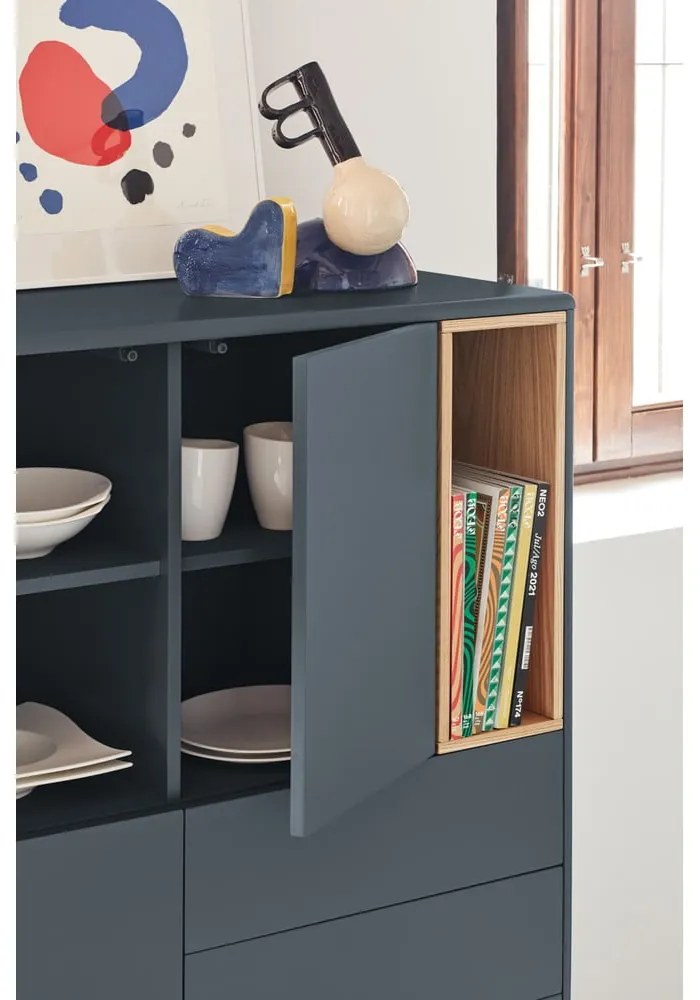 Тъмно сив висок скрин 100x120 cm Corvo - Teulat