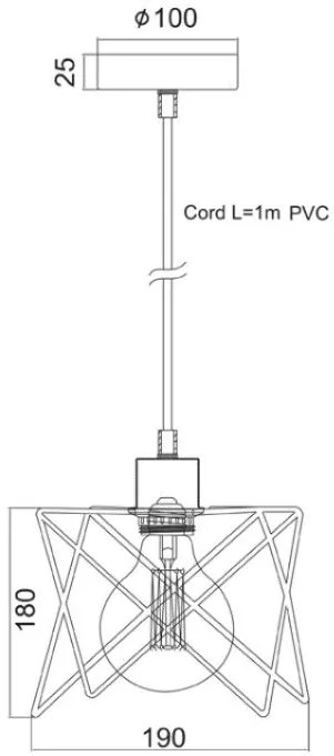 Висяща таванна лампа Andy singlelight