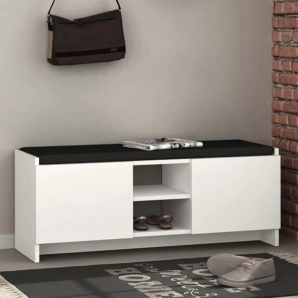Меламинови мебели за вход Zulla в бял цвят 110x37x43см.