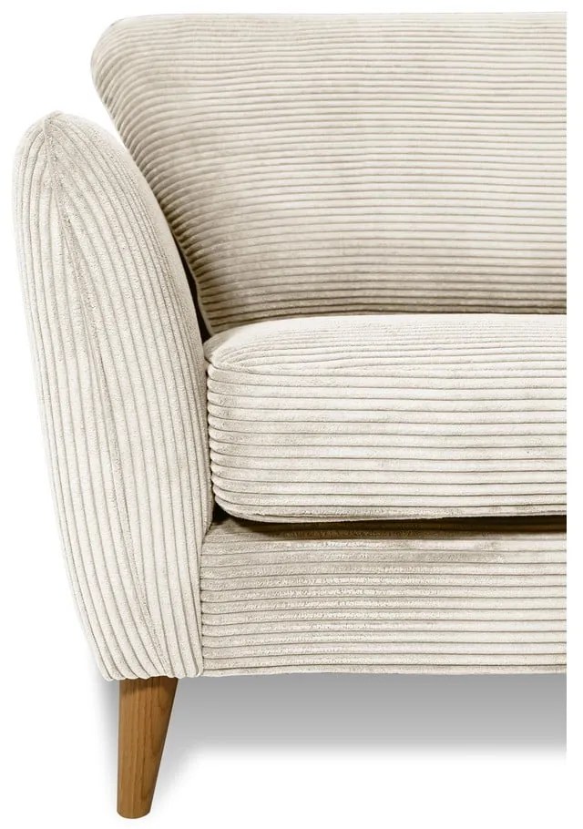 Бял диван от рипсено кадифе 206 cm Paris – Scandic