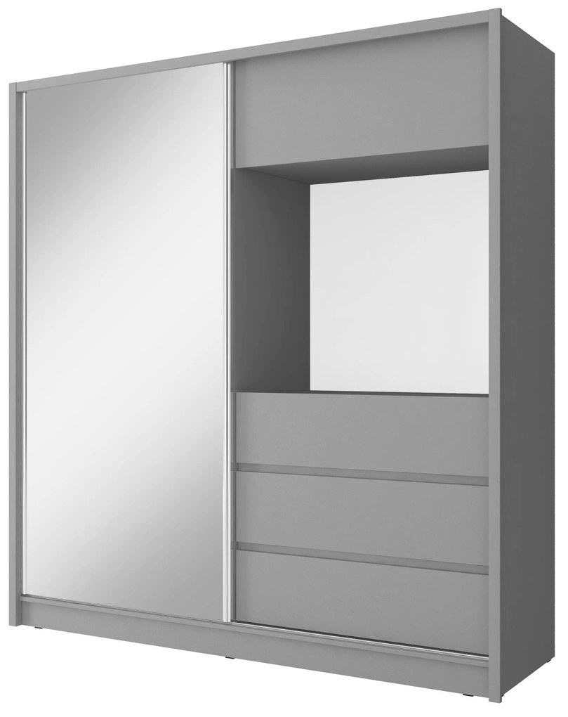 Плъзгащ се гардероб Sharp - дължина: 250 см - бял