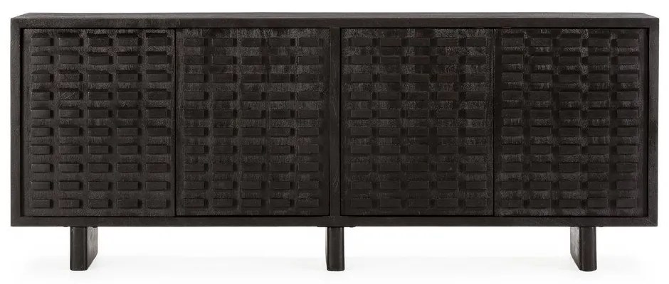 Черен скрин от масивно манго 200x80x40 cm Inaya – MOME