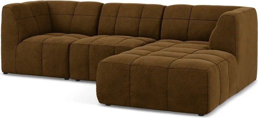 Кадифен ъглов диван в цвят горчица (десен ъгъл) Aloha – Makamii