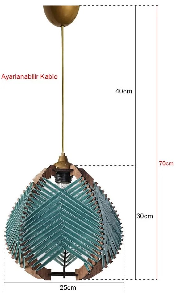 Синьо и естествено висящо осветително тяло с текстилен абажур ø 25 cm – Opviq lights