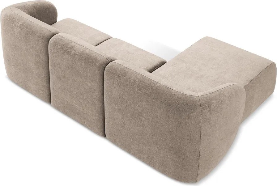 Светлокафяв шенилов ъглов диван (ляв ъгъл) Lani – Makamii