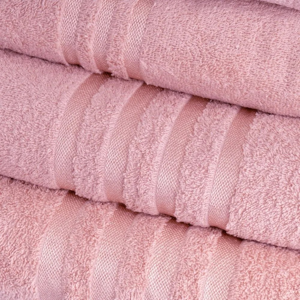 Розова памучна кърпа от тери 50x100 cm Simple – Casa Selección