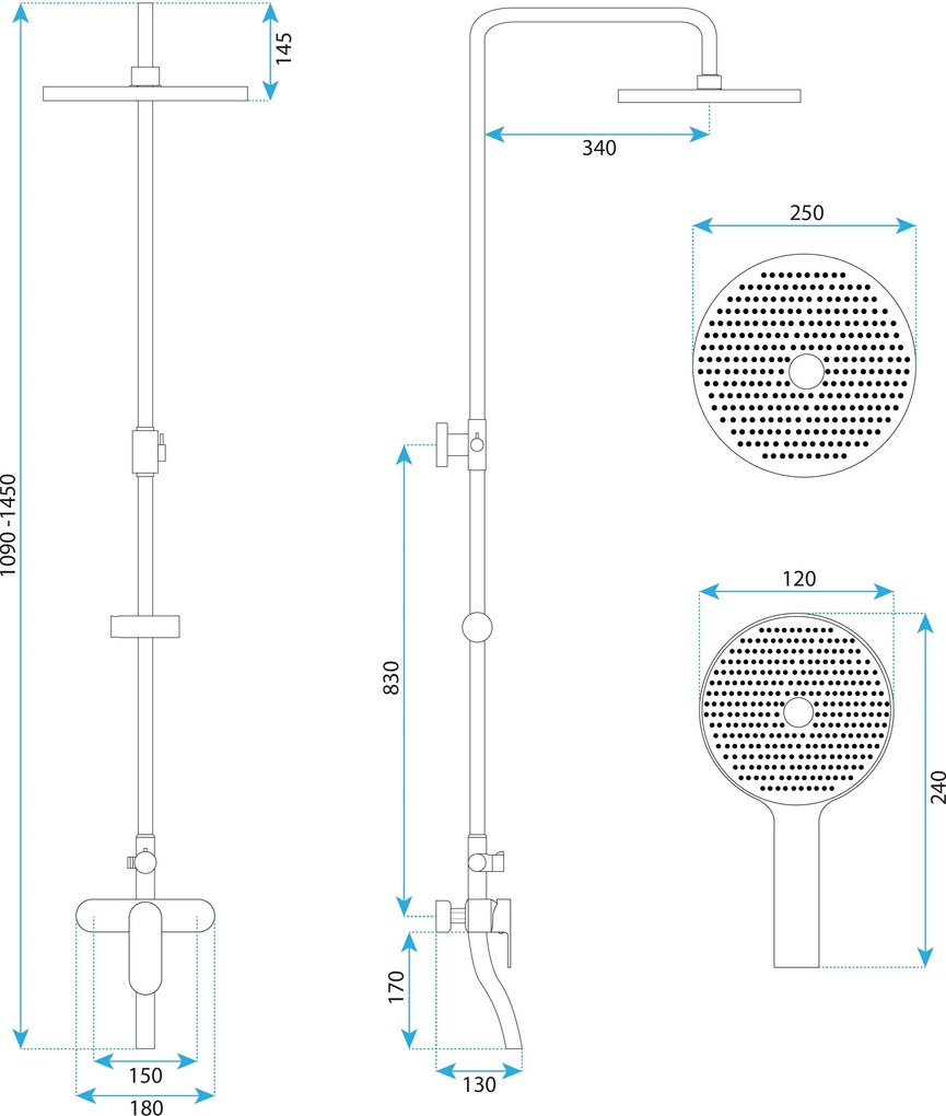 Комплект за душ REA DROP Titan