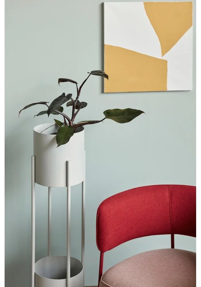 Бяла метална стойка за цветя Стойка, височина 1 м - Hübsch