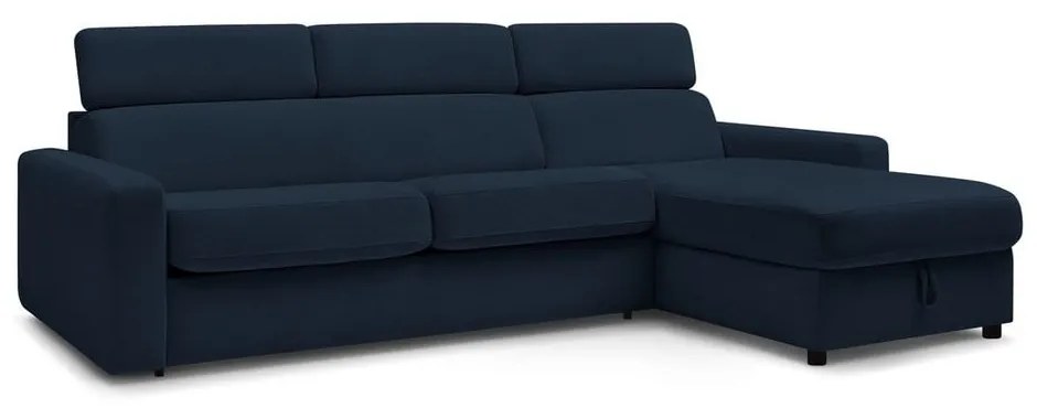 Тъмносин разтегателен ъглов диван (променлив) Monaco – Bobochic Paris