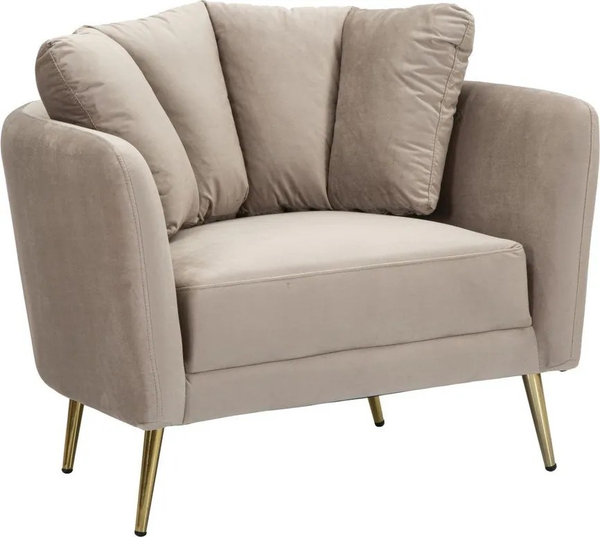 Кафяво-сиво кадифено кресло Kiev – Mauro Ferretti