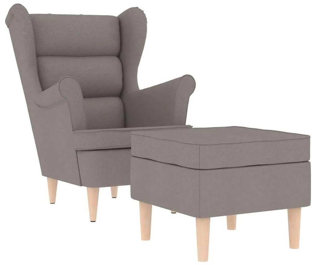 3307995 vidaXL Фотьойл с табуретка за крака, таупе, текстил