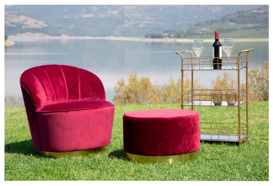 Количка за сервиране на 3 нива със златен дизайн Reo Carrello - Mauro Ferretti