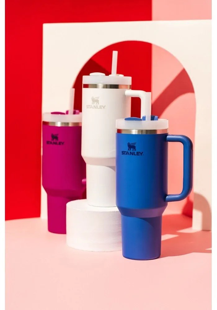 Бял термос със сламка от неръждаема стомана 1,18 l Quencher H2.0 FlowState Tumbler Frost – Stanley