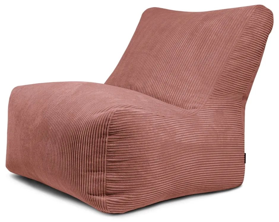 Пуф от рипсено кадифе в тухлен цвят Seat 100 Lounge – SLOWDOWN