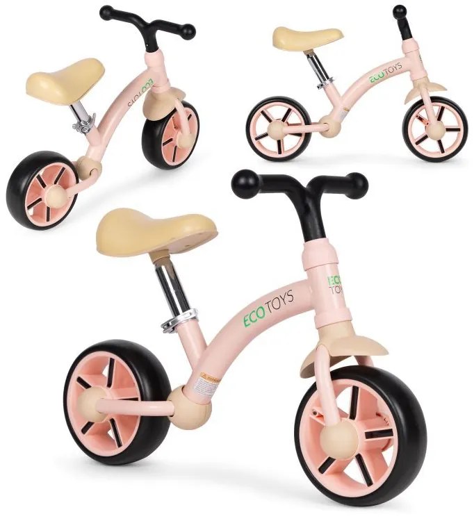 Детско колело без педали ECOTOYS Бяло-черно