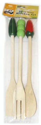 Дървени бъркалки с декор 3бр CN-(5351-0413) - Horecano