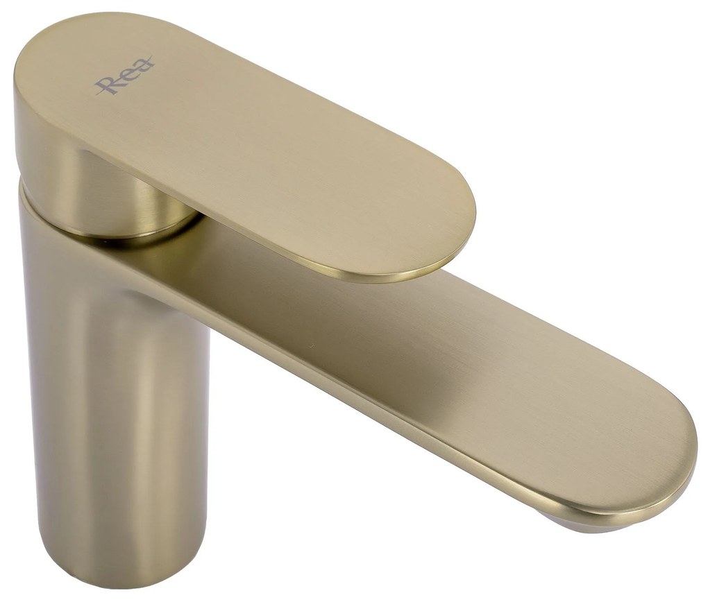Смесител за мивка Rea Drop Brush Gold low