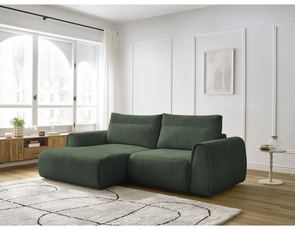 Тъмнозелен ъглов диван Aden – Bobochic Paris