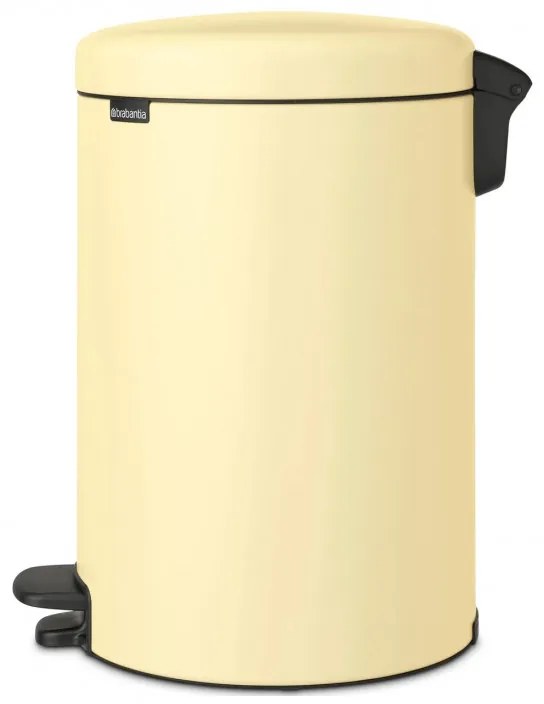 Кош за боклук с педал Brabantia NewIcon 1008848, 20 л, Плавно затваряне, Противоплъзгаща основа, Жълт