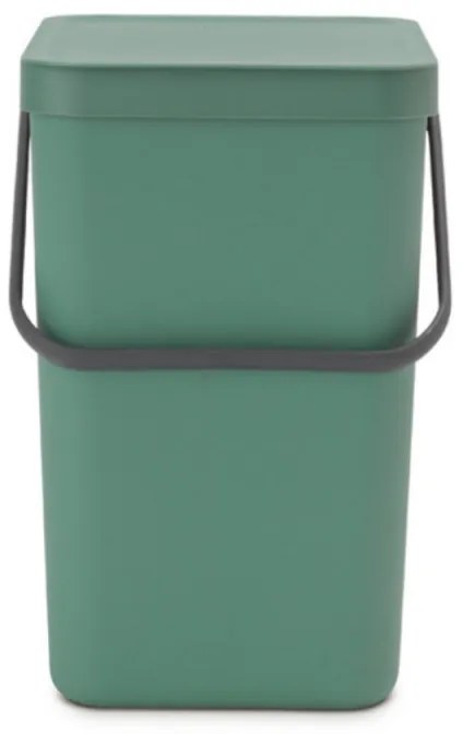 Кош за разделно събиране на боклук Brabantia Sort&Go 1003236, 25 л, Дръжка, Възможност за стенен монтаж, Тъмнозелен