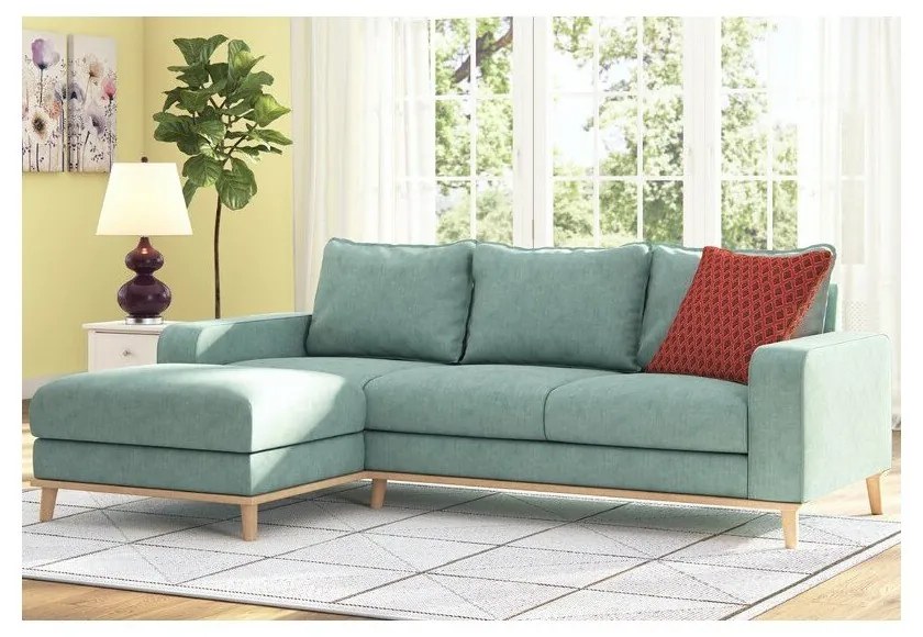 Тюркоазен ъглов диван (ляв ъгъл) Beata - Ropez