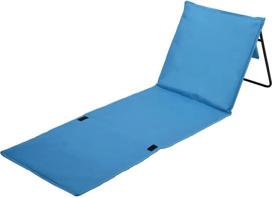 Сгъваем шезлонг син 160x55 см