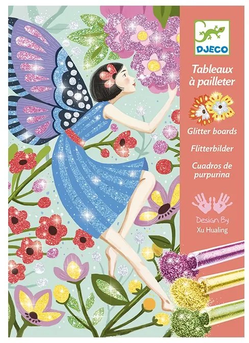 Djeco - Комплект за рисуване с брокат The gentle life of fairies DJ09516