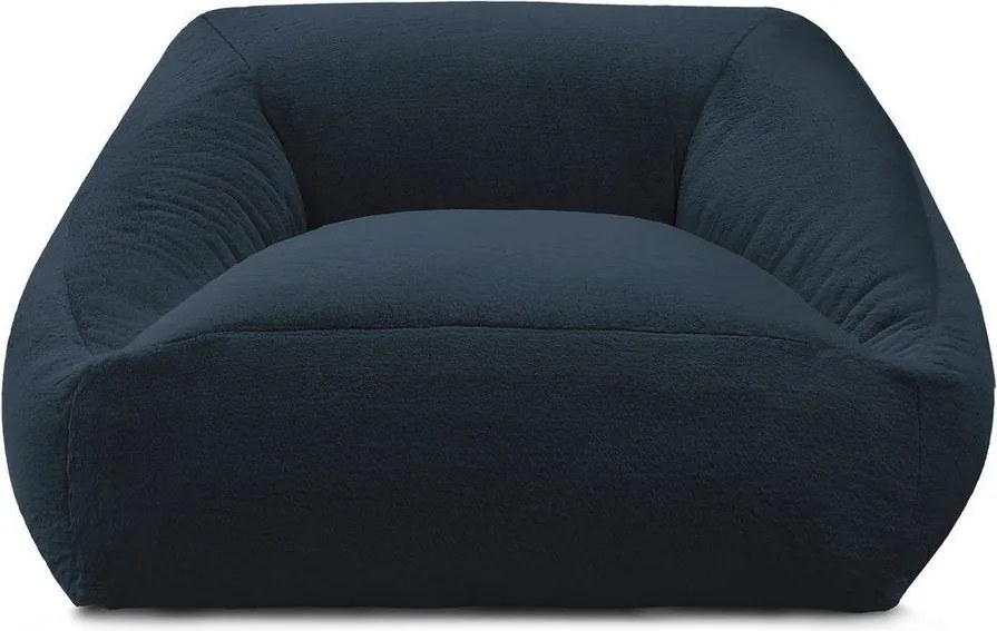 Тъмносин пуф от изкуствен косъм Lilibet – Bobochic Paris