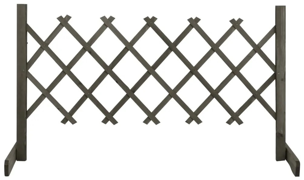 314823 vidaXL Градинска оградна решетка, сива, 120x60 см, чам масив