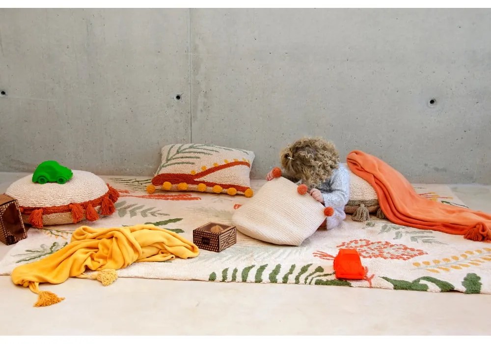 Памучен ръчно изработен детски килим подходящ за пране 140x200 cm Botanic Plants – Lorena Canals