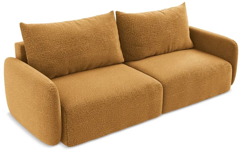 Оранжев разтегателен диван с място за съхранение 238 cm Kalena – Makamii