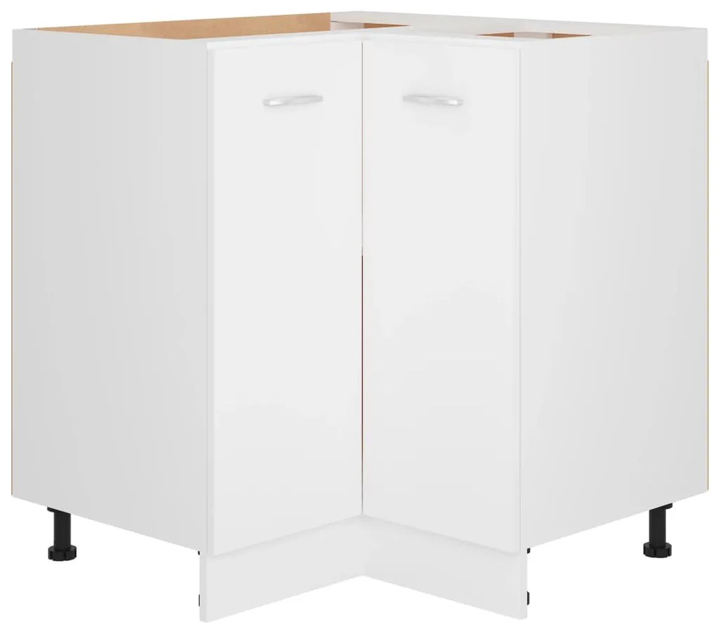 802489 vidaXL Ъглов долен шкаф "Lyon", бял, 75,5x75,5x81,5 см, инженерно дърво