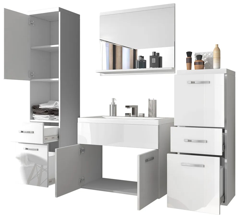 Комплект за баня Albatros-Бял