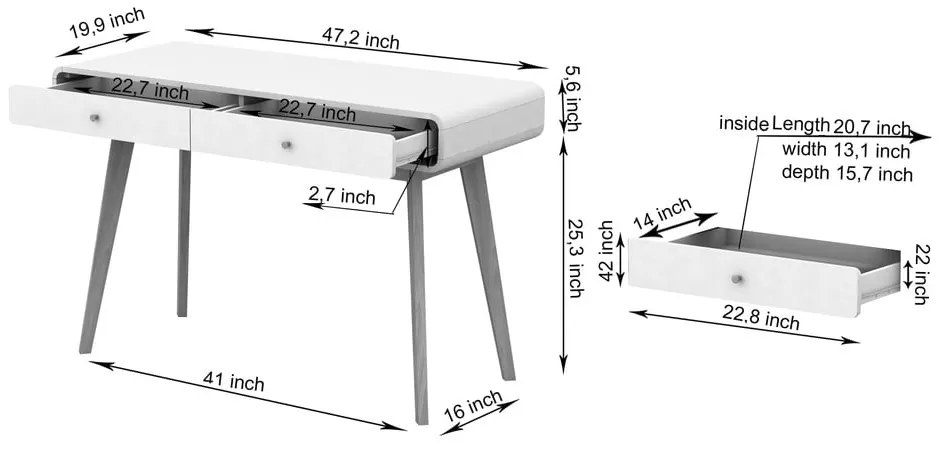 Работна маса 50x120 cm Cassie – Støraa