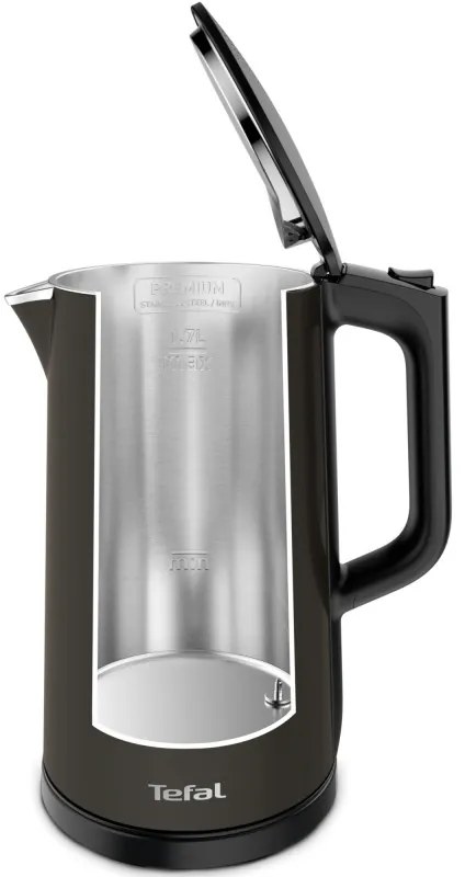 Електрическа кана Tefal KI831E10, 1800W, 1.7 л, 5 темп. нива, LED, Сензорно управление, 360°C основа, Двойни стени, Филтър против варовик, Черен