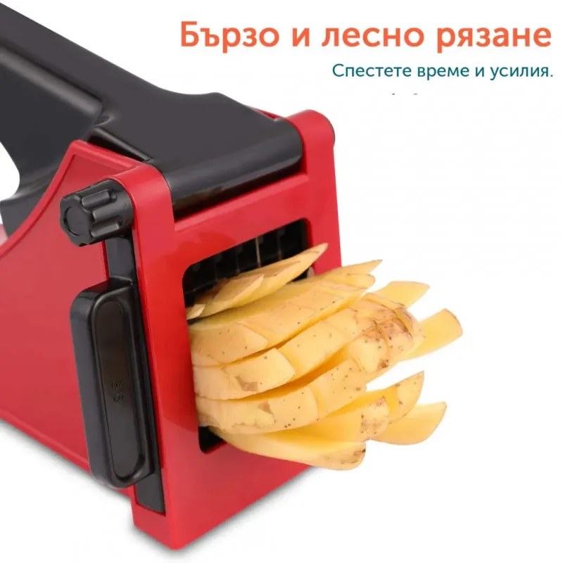 Преса за картофи PS-321, Неръждаема стомана, Крачета против хлъзгане, Без BPA, Червен/черен