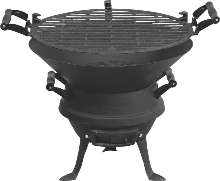 Чугунено барбекю Master Grill MG630, 35.5cm, Регулиране на височина, Черен