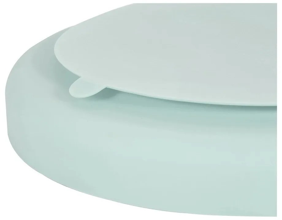 Светлосиня силиконова детска чиния 19x20,5 cm – Kindsgut