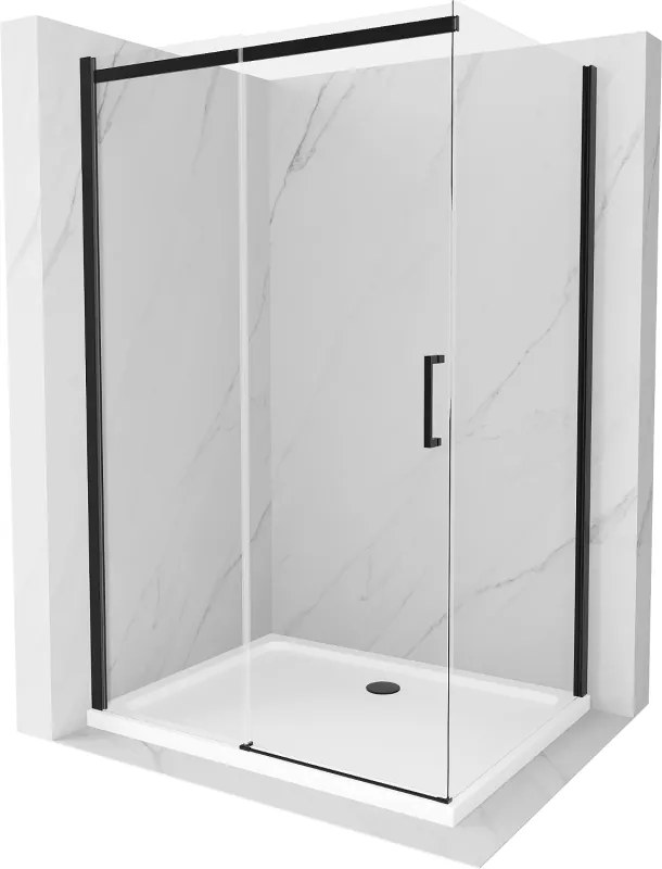 Mexen Omega плъзгаща се душ кабина 120 x 90 см, прозрачна, черна + плосък
