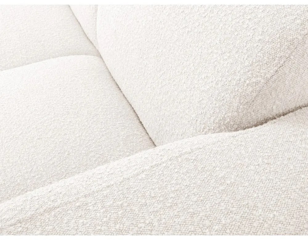 Бял ъглов диван от плат букле (десен ъгъл) Molino - Micadoni Home