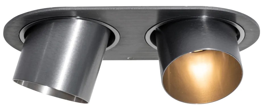 Комплект от 6 вградени спота Gunmetal GU10 50mm 2-Light - Installa