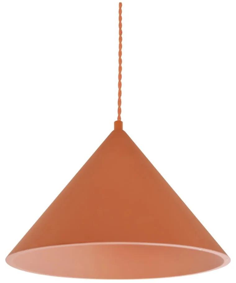 Висяща лампа в тухлен цвят с абажур от камък ø 30 cm Vilma - SULION