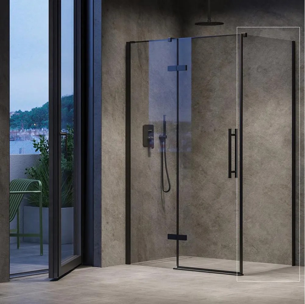 Ravak X9VV40300Z1 - Фиксирана душ-параван COOL 80x195 см, черен