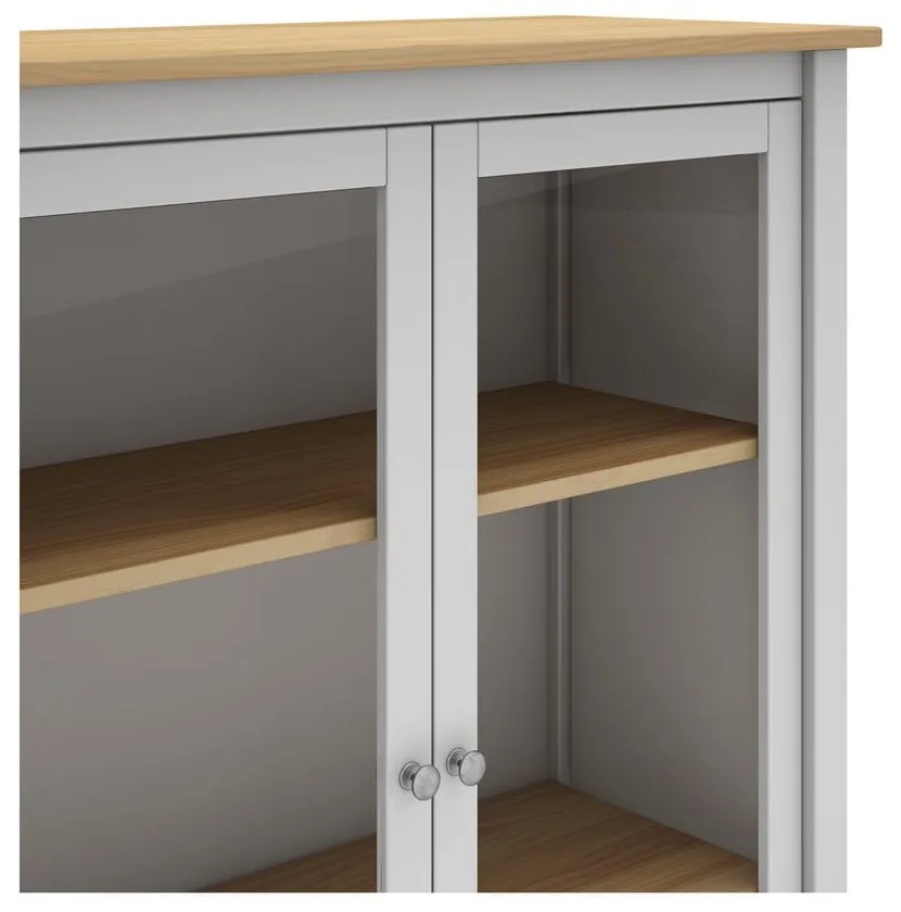 Витрина от бяла/естествена борова дървесина 90x110 cm Misti - Marckeric