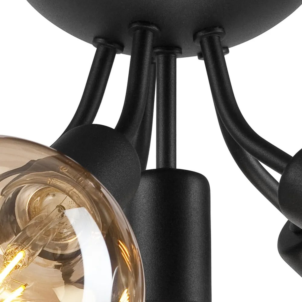 Черно осветително тяло за таван без абажури Viggo – LAMKUR