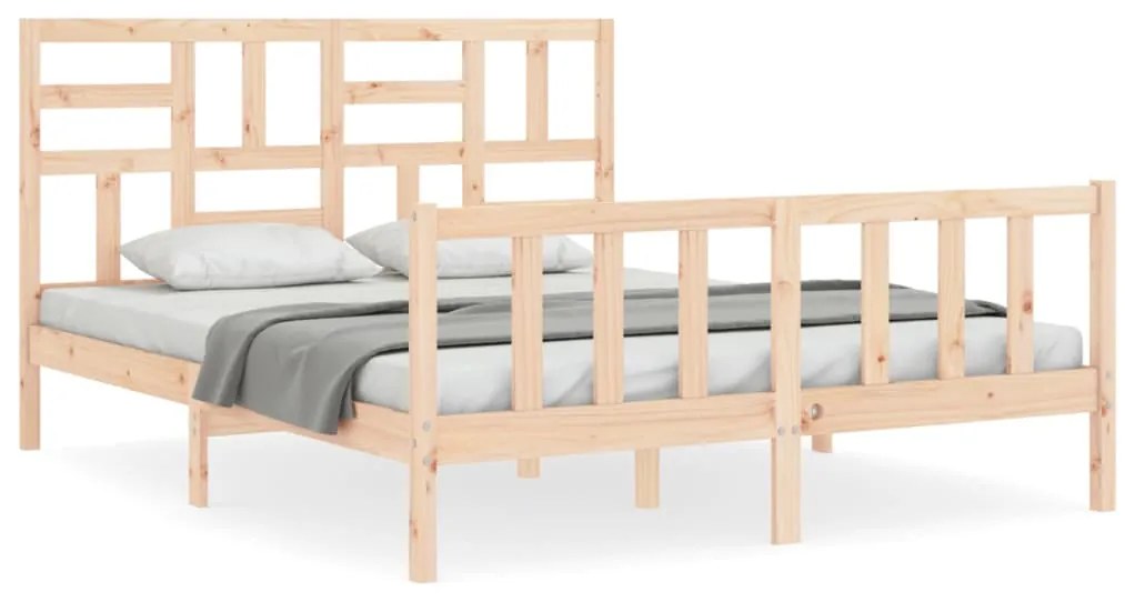 3193086 vidaXL Рамка за легло без матрак, 160x200 см, масивна чамова дървесина