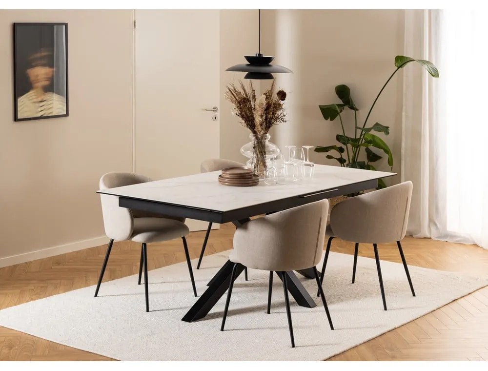 Кремави тапицирани трапезни столове в комплект 2 бр. Eleanor – Actona